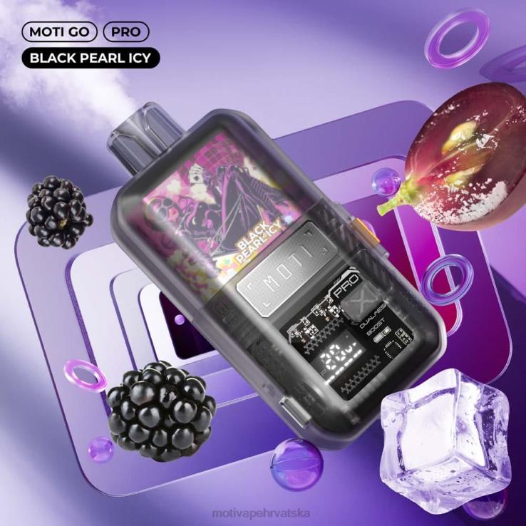 MOTI Vape Price - MOTI Go Pro jednokratni vape (5%, 12000 dizanja) crni biser ledeni D6BBZ12