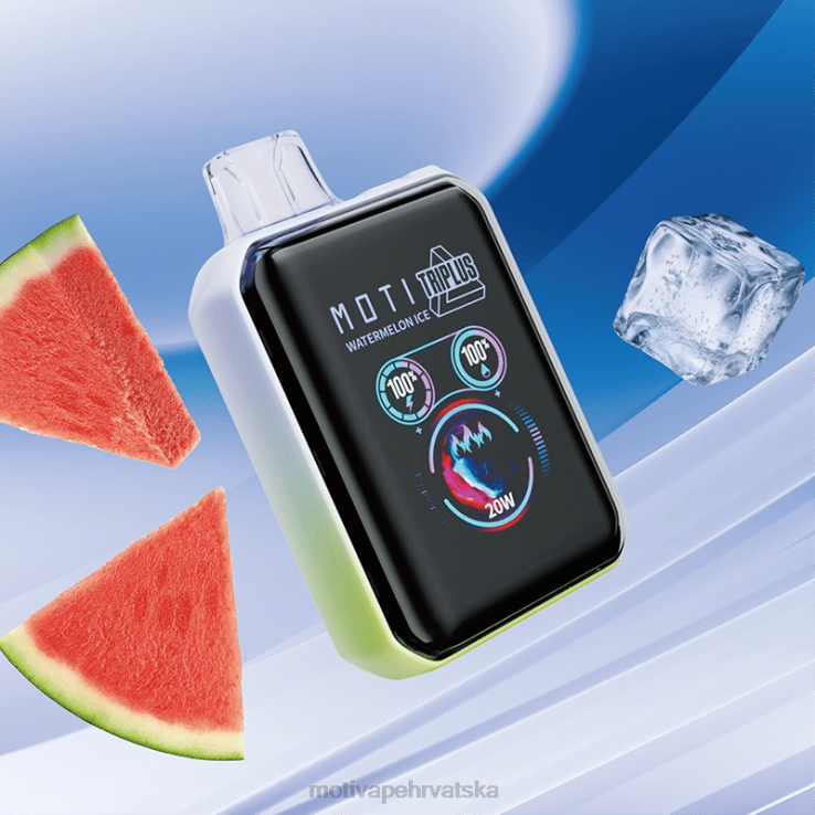 MOTI Vape Hrvatska - MOTI Triplus 20k jednokratni vape (5%, 20000 dizanja) led od lubenice D6BBZ10