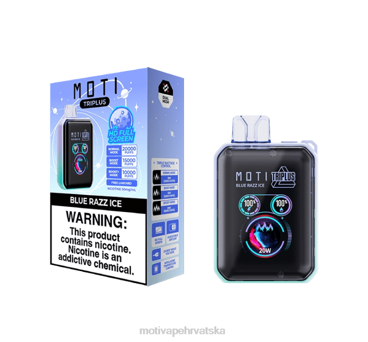 MOTI Vape Hrvatska - MOTI Triplus 20k jednokratni vape (5%, 20000 dizanja) led od lubenice D6BBZ10
