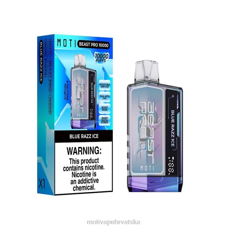 MOTI Vape Disposable - MOTI Beast Pro jednokratni vape (5%, 10000 udisaja) plavi razz led D6BBZ40