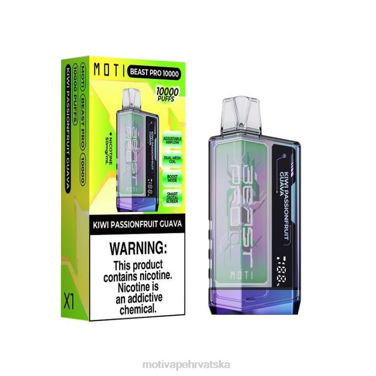 MOTI Vape Hrvatska - MOTI Beast Pro jednokratni vape (5%, 10000 udisaja) kivi passionfruit guava D6BBZ46