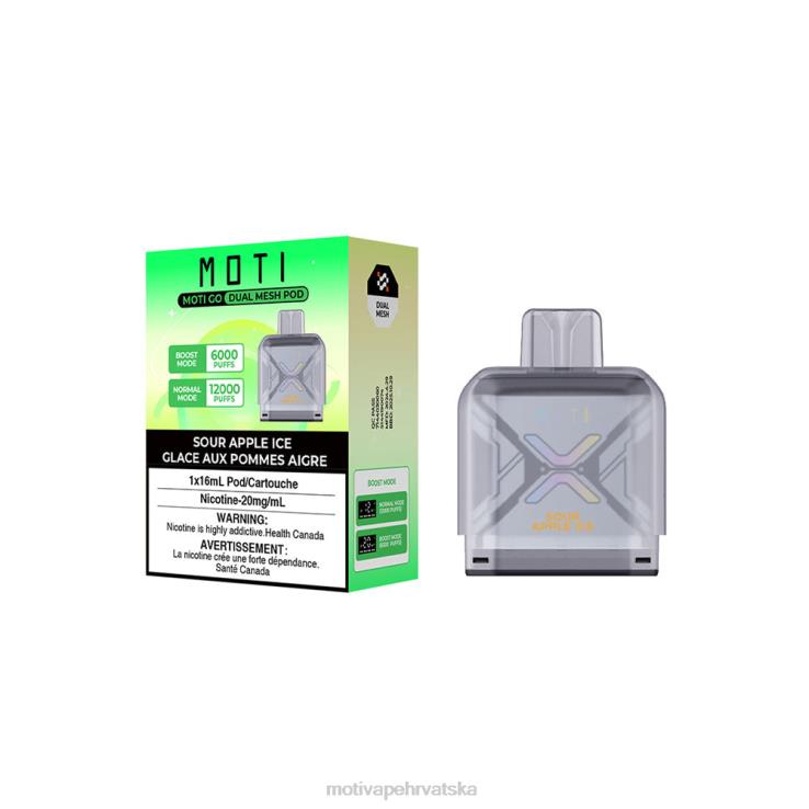 MOTI Vape Kit Hrvatska - MOTI Go Pro mahuna za jednokratnu upotrebu led od kiselih jabuka D6BBZ88