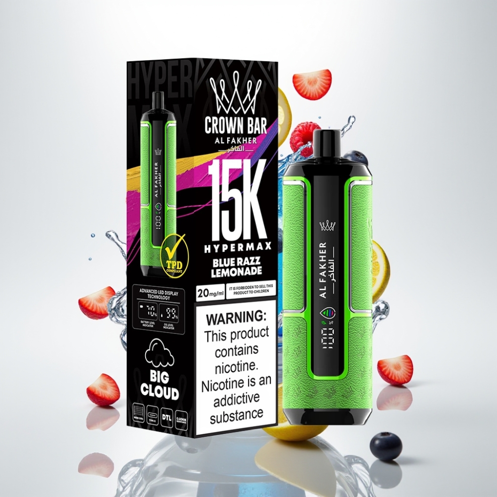 Al Fakher Crown Bar 15K Hypermax DTL 22ml 6mg Plava Malina Limunada Al Fakher Crown Bar 15K Hypermax DTL 22ml 6mg