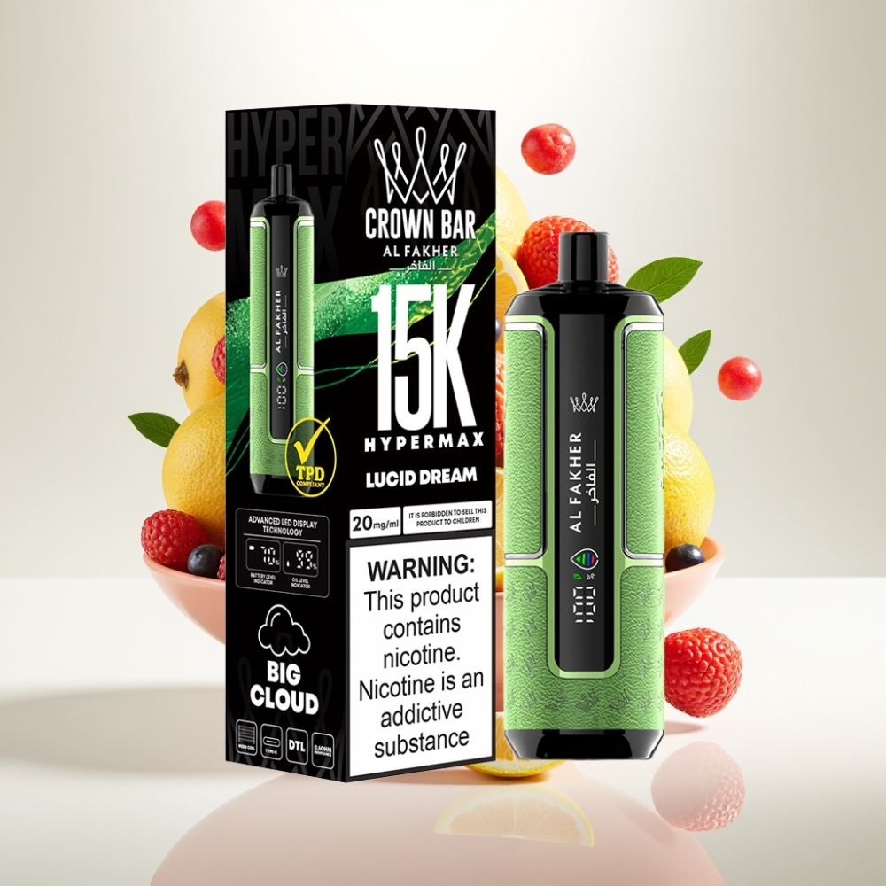 Al Fakher Crown Bar 15K Hypermax Jednokratna Vape – 22ml, 15000 puffova, DTL, 6mg/ml, kompaktan
