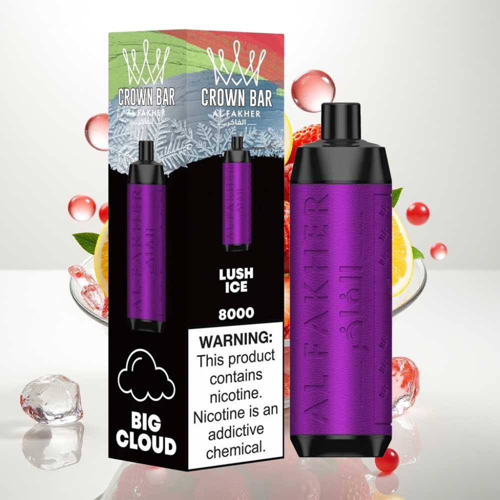 Al Fakher Crown Bar 8000 Kristal Jednokratna Vape Ledeni Lush – 8000 Pufova, 18ml, 5mg, 0.6 ohm