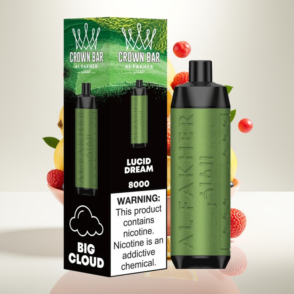 Al Fakher Crown Bar 8000 Kristal Jednokratna Vape Lucid Dream, 8000 Puffova, 18ml, 5mg, USB-C, 600mAh