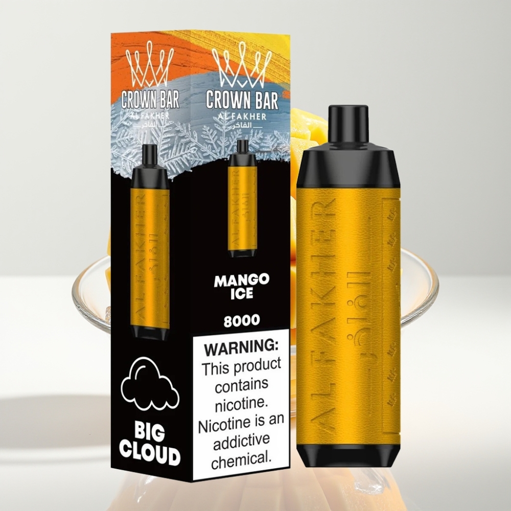 Al Fakher Crown Bar 8000 Kristal Jednokratna Vape Mango Led Al Fakher Crown Bar 8000 Kristal Jednokratna Vape 600mAh, 18ml, 5mg, 8000 puffova, USB-C, 0.6 ohm, crtanje