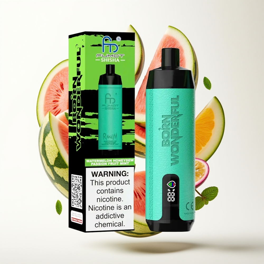 RandM Fumot Shisha 10000 Puffova Jednokratna Vapa Lubenica Meduljubac Marakuja Meta – 18ml, 850mAh, 0.6ohm, Type-C