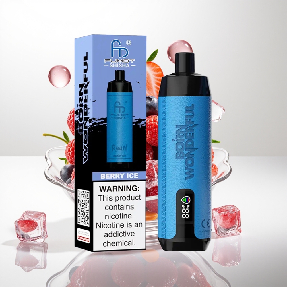 RandM Fumot Shisha 10000 Puffova Jednokratna Vape Jagoda Led 18ml/850mAh/Tip-C/0.6ohm/0.5% Nikotina