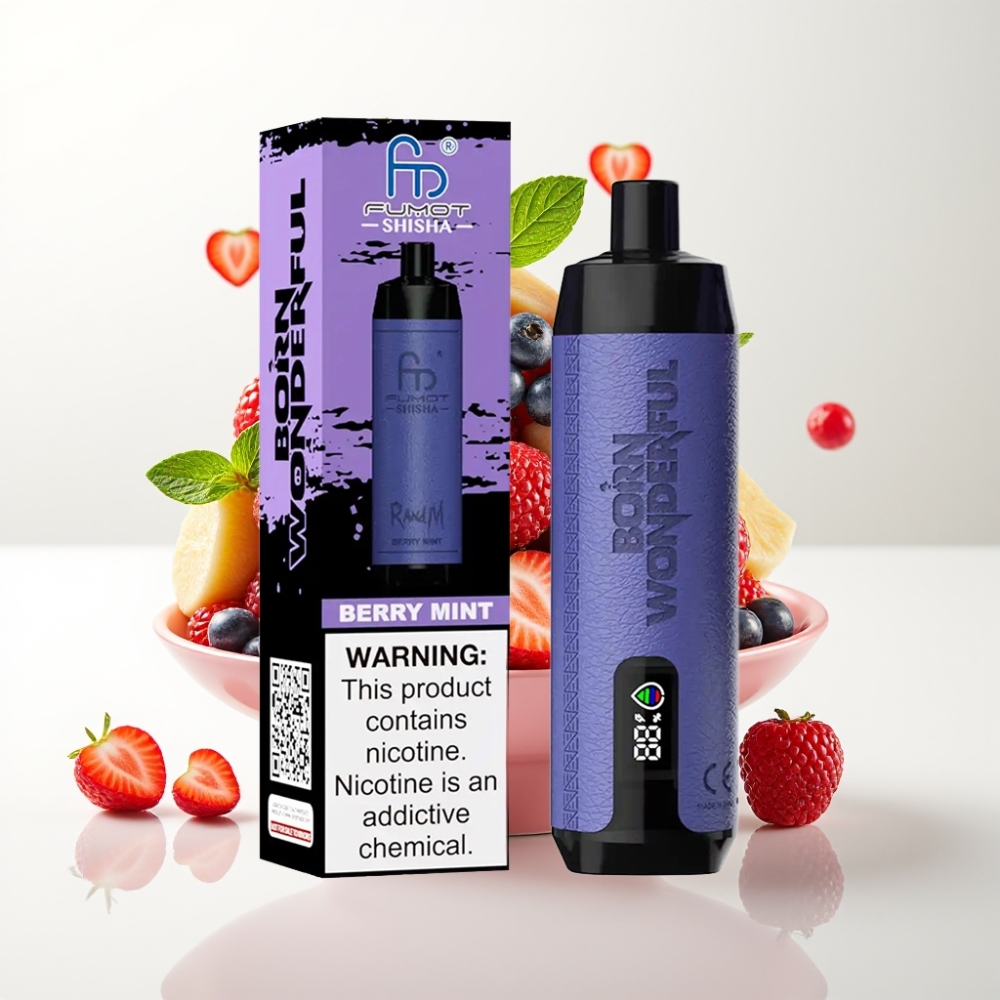 RandM Fumot Shisha 10000 Puffova Jednokratna Vape Jagoda Metvica – 18ml, 850mAh, Type-C