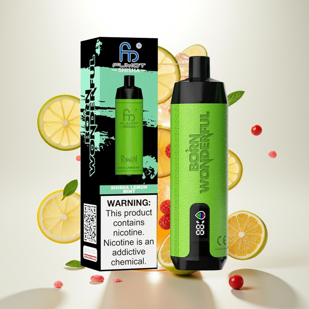 RandM Fumot Shisha 10000 Puffova Jednokratna Vape Limeta Metvica: 18ml, 850mAh, Type-C