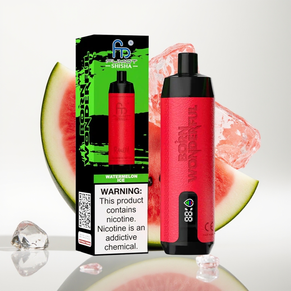 RandM Fumot Shisha 10000 Puffova Jednokratna Vape Lubenica Led 18ml 850mAh 0.6ohm Type-C 0.5% Nikotina