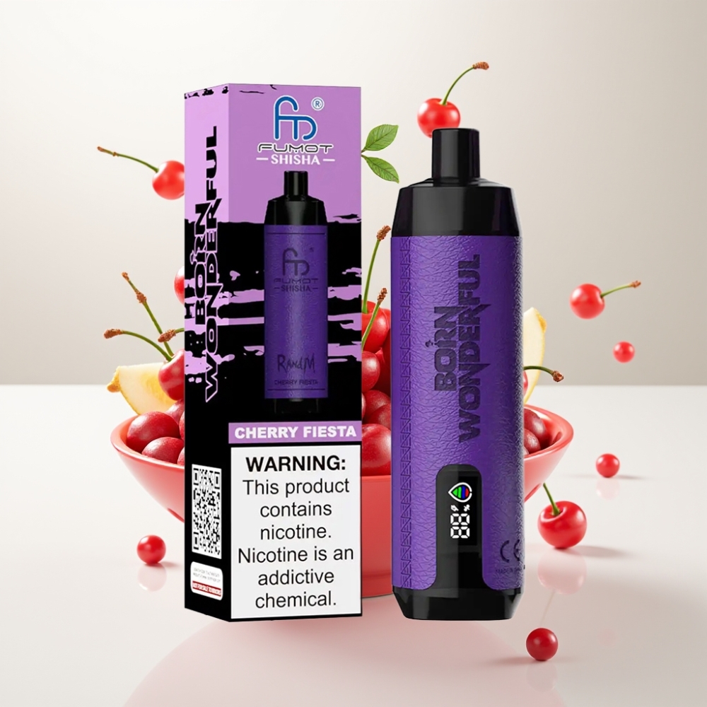 RandM Fumot Shisha 10000 Puffova Jednokratna Vape Trešnja Fiesta 18ml 850mAh 0.6ohm