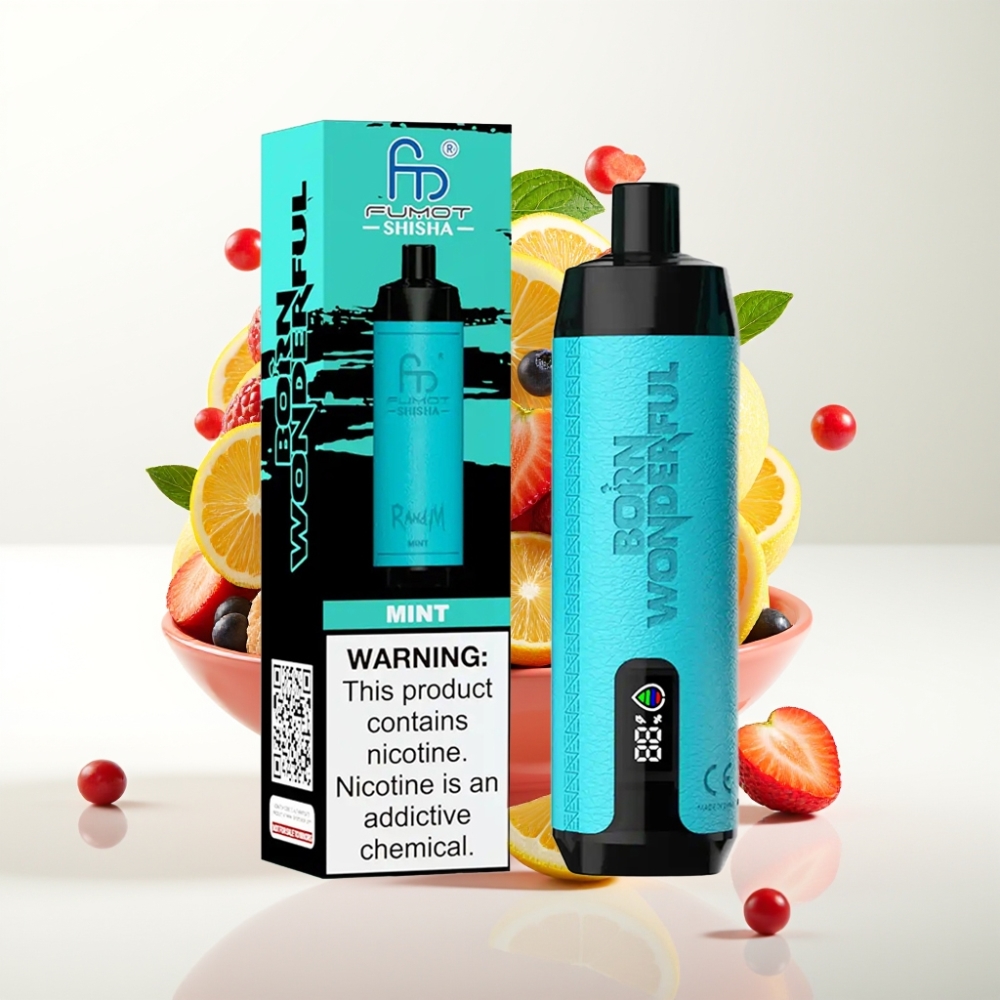 RandM Fumot Shisha 10000 Puffova Jednokratna Vapica Mentol: 18ml, 850mAh, 0.6ohm, Tip-C