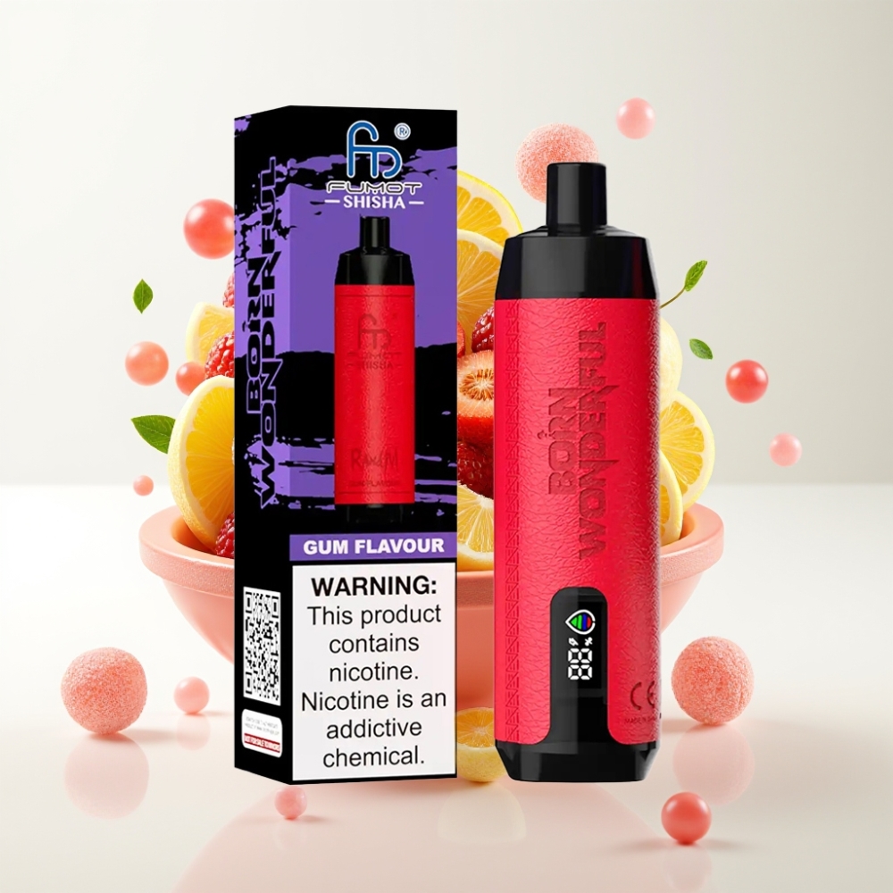 RandM Fumot Shisha 10000 Pufova Disposable Vape Okus gume, 18ml, 850mAh, 0.6ohm, Type-C