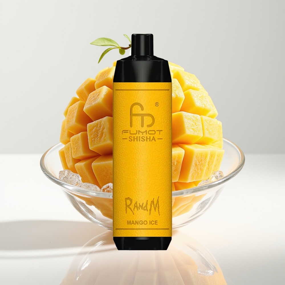 RandM Fumot Shisha 10000 Pufova Jednokratna Vape Mango Led 18ml 850mAh Tip-C 0.6ohm 0.5% Nikotina