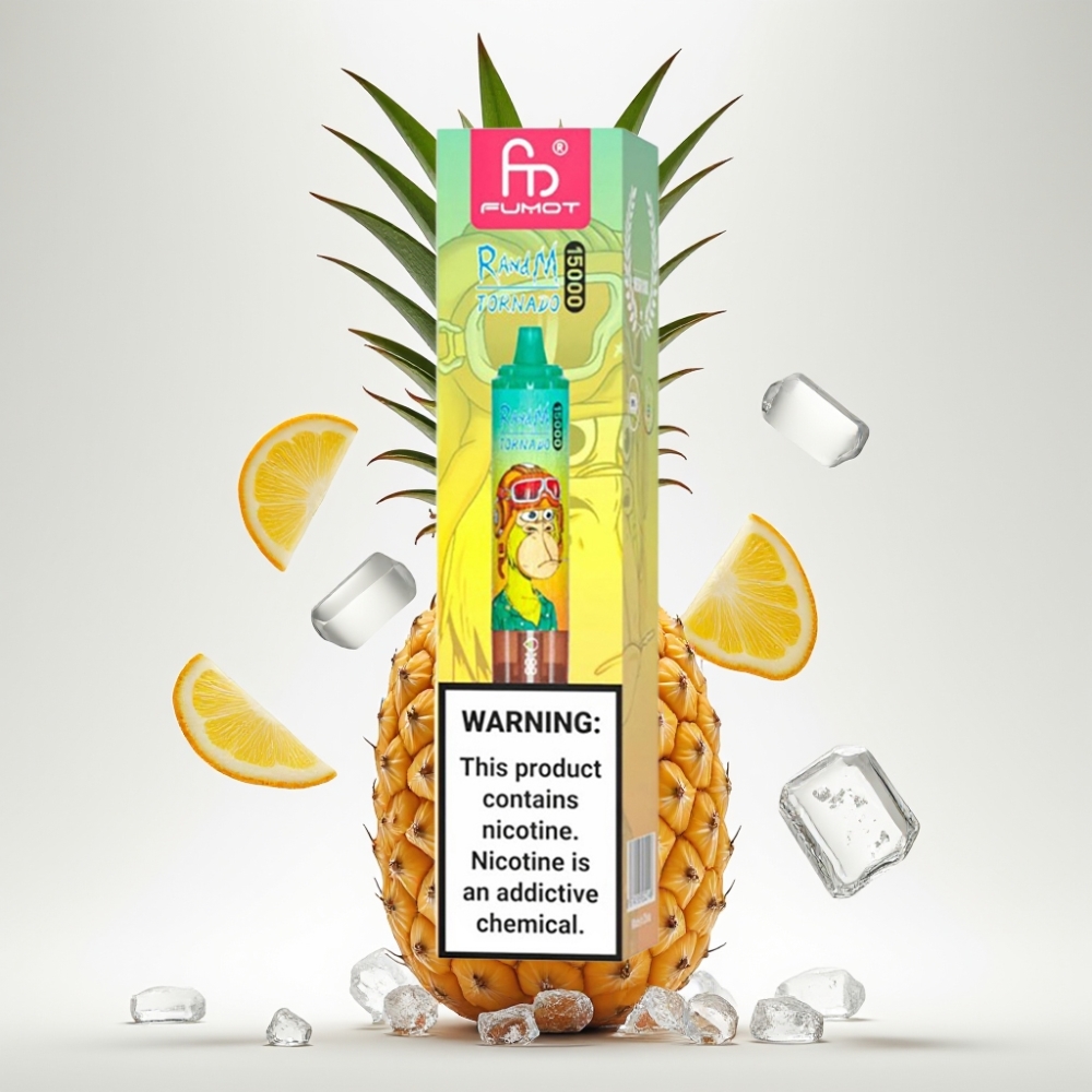 RandM Fumot Tornado 15000 Puffs Disposable Vape Ananas Led 25ml/850mAh/Mesh/Type-C/LCD