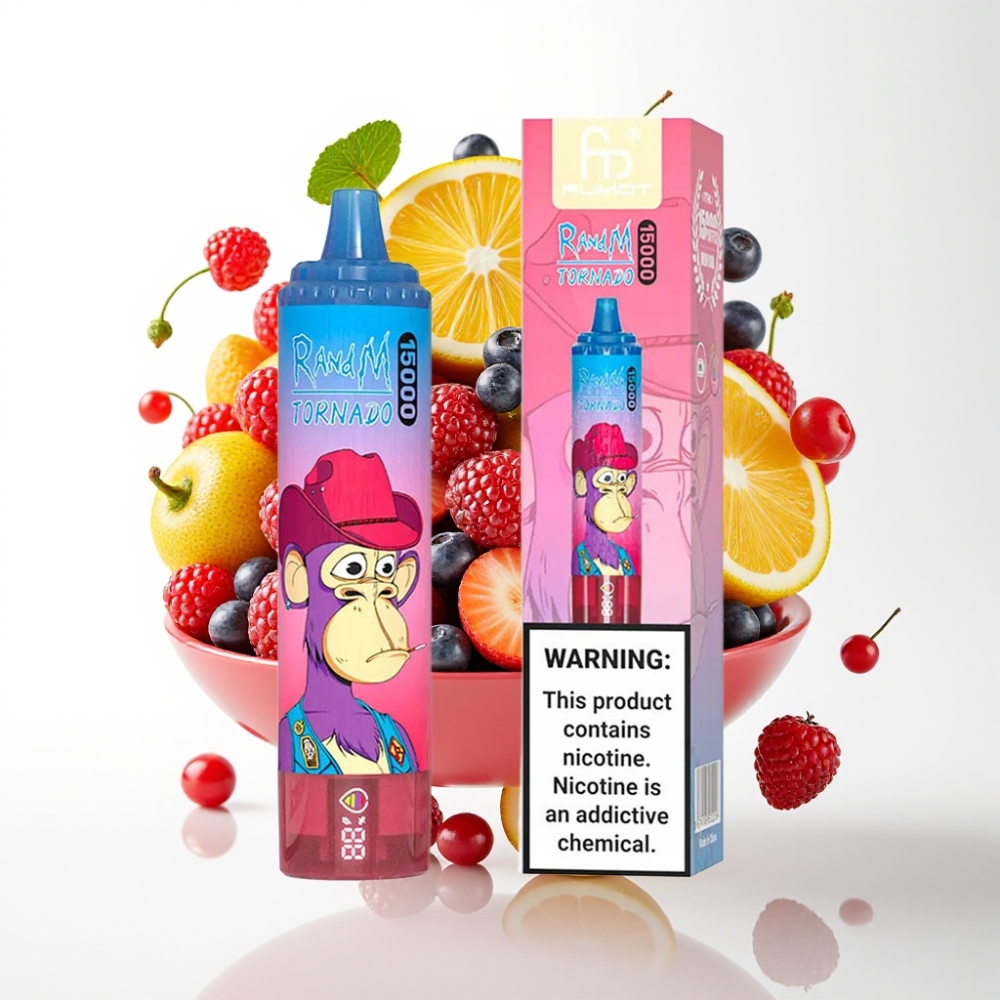 RandM Fumot Tornado 15000 Puffs Disposable Vape Mješovite Bobice – 25ml, 850mAh, Mesh Coil, Type-C, LCD
