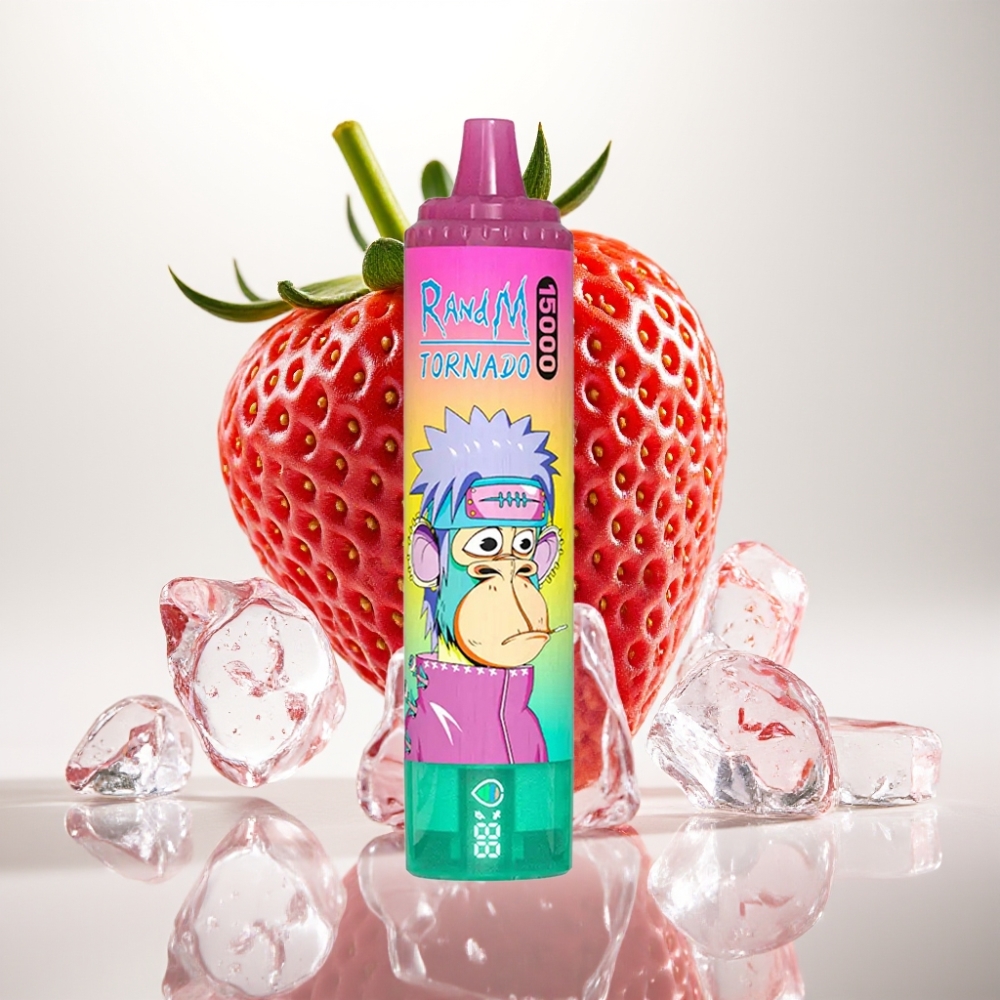 RandM Fumot Tornado 15000 Puffs Jednokratna Vape Jagoda Led 25ml/850mAh/Mesh Coil/Tip-C/LCD