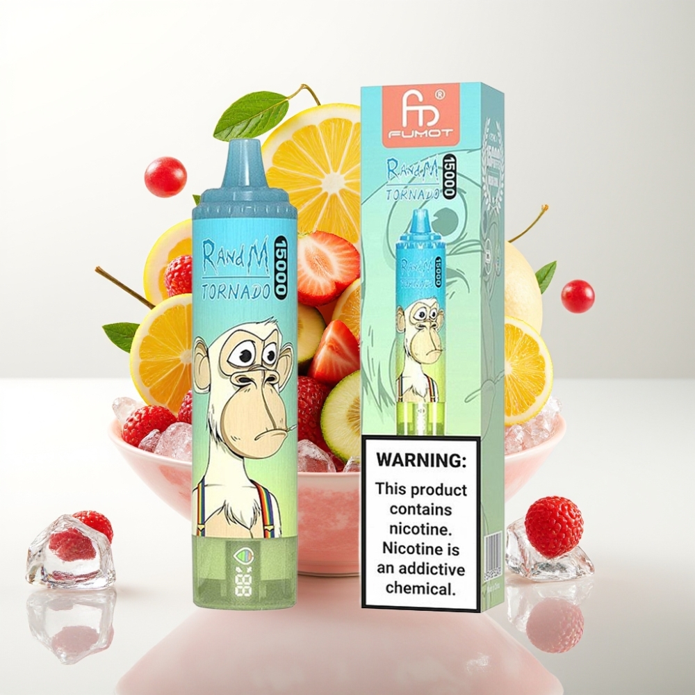 RandM Fumot Tornado 15000 Puffs Jednokratna Vape Ledeni Sladoled – 25ml, 850mAh, Mesh Coil, Tip-C, LCD