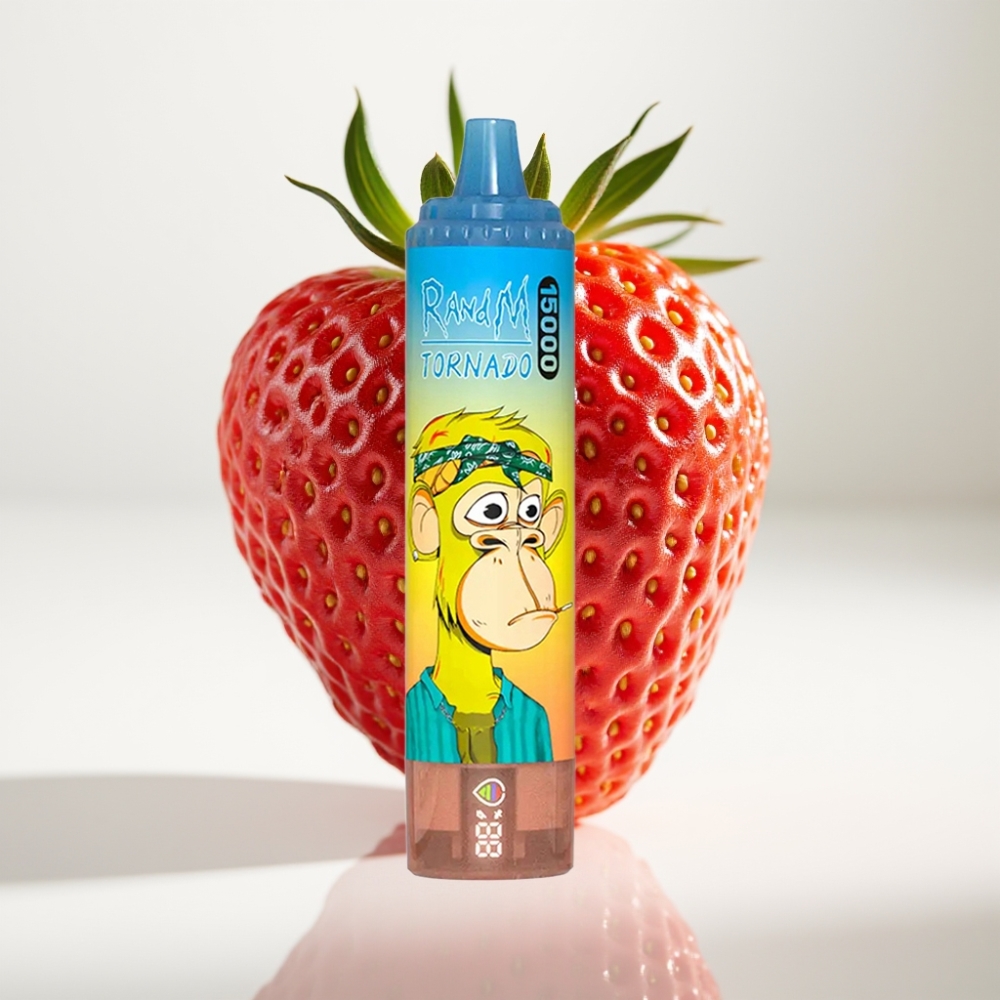RandM Fumot Tornado 15000 Pufova Jednokratna E-cigareta Jagoda – 25ml, 850mAh, Mesh Coil, Type-C, LCD
