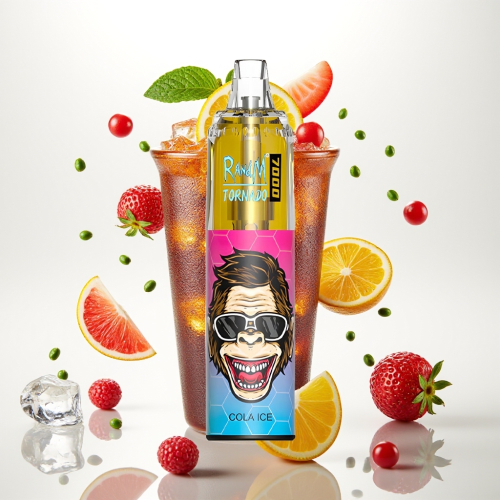 RandM Fumot Tornado 7000 Jednokratna Vapa Cola Led 7000 Puffova, 14 ML, 850 MAH, Mesh Coil, Type-C, RGB, 0-5% Nikotina, Air-Adjustable
