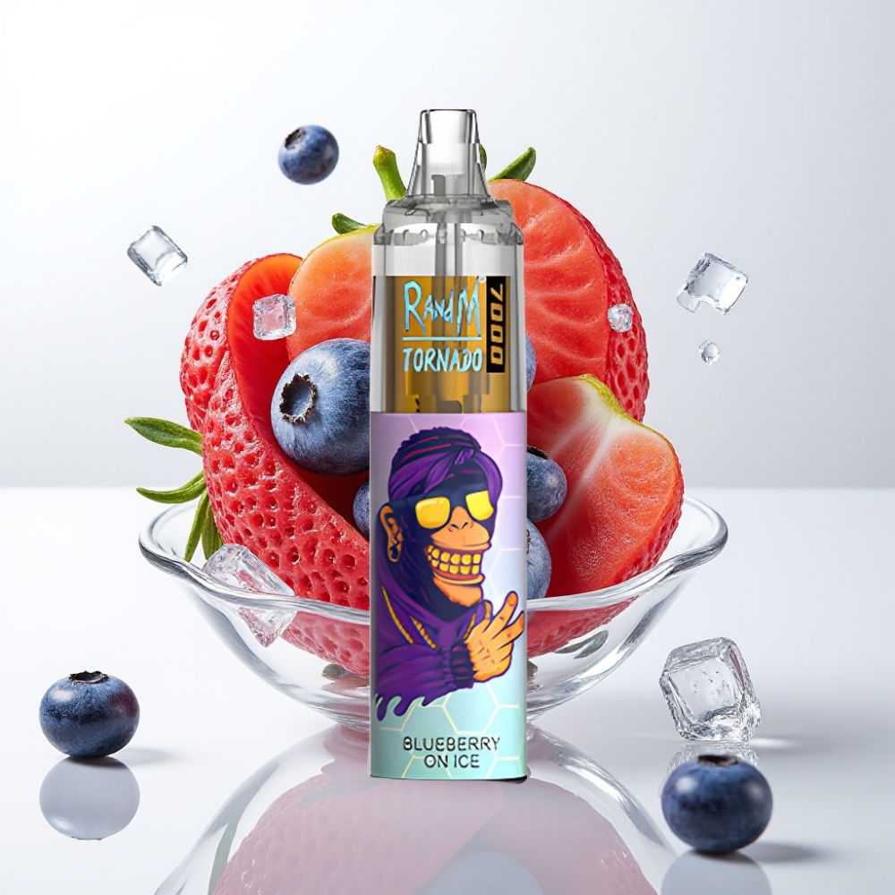 RandM Fumot Tornado 7000 Jednokratna Vape Borovica s Ledom | 7000 Puffova, 14 ML Tekućine, 850 MAH, Mesh Coil, RGB Svjetlo, Type-C, Zračno Podešavanje