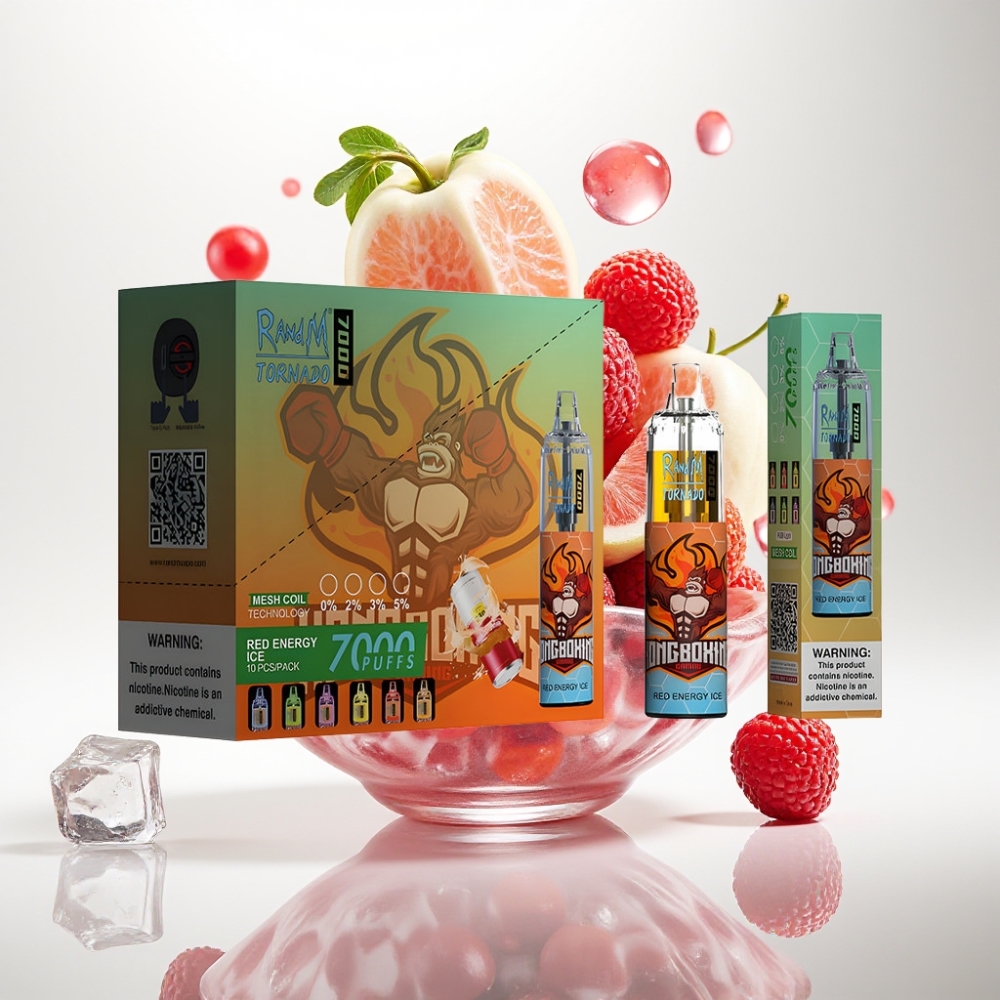 RandM Fumot Tornado 7000 Jednokratna Vape Crvena Energija Led