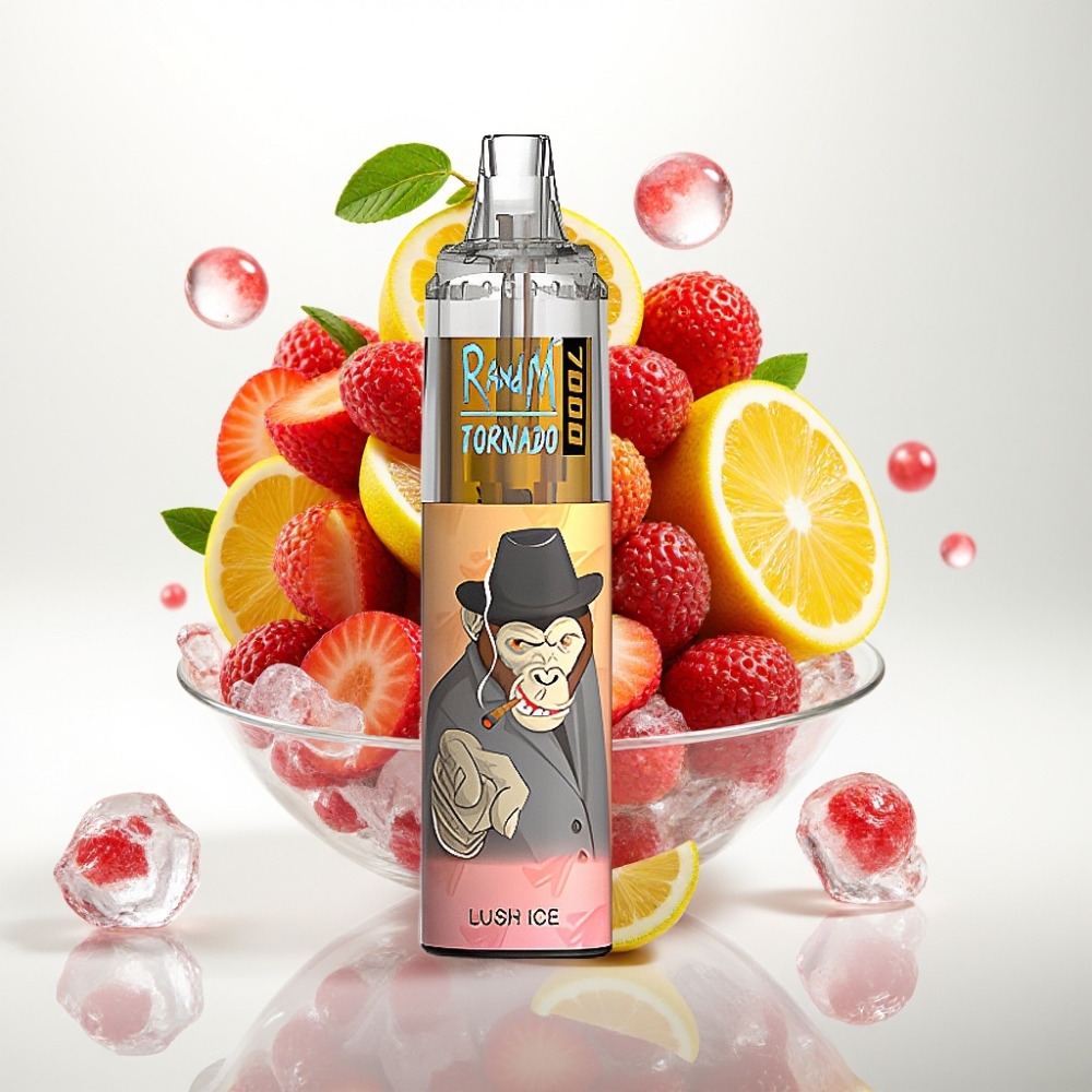 RandM Fumot Tornado 7000 Jednokratna Vape Lješnjaki Led 7000 Puffova, 14 ML Tekutine, 850 MAH, Mesh Coil, Type-C, RGB, 0-5% Nikotina, Air-Adjustable