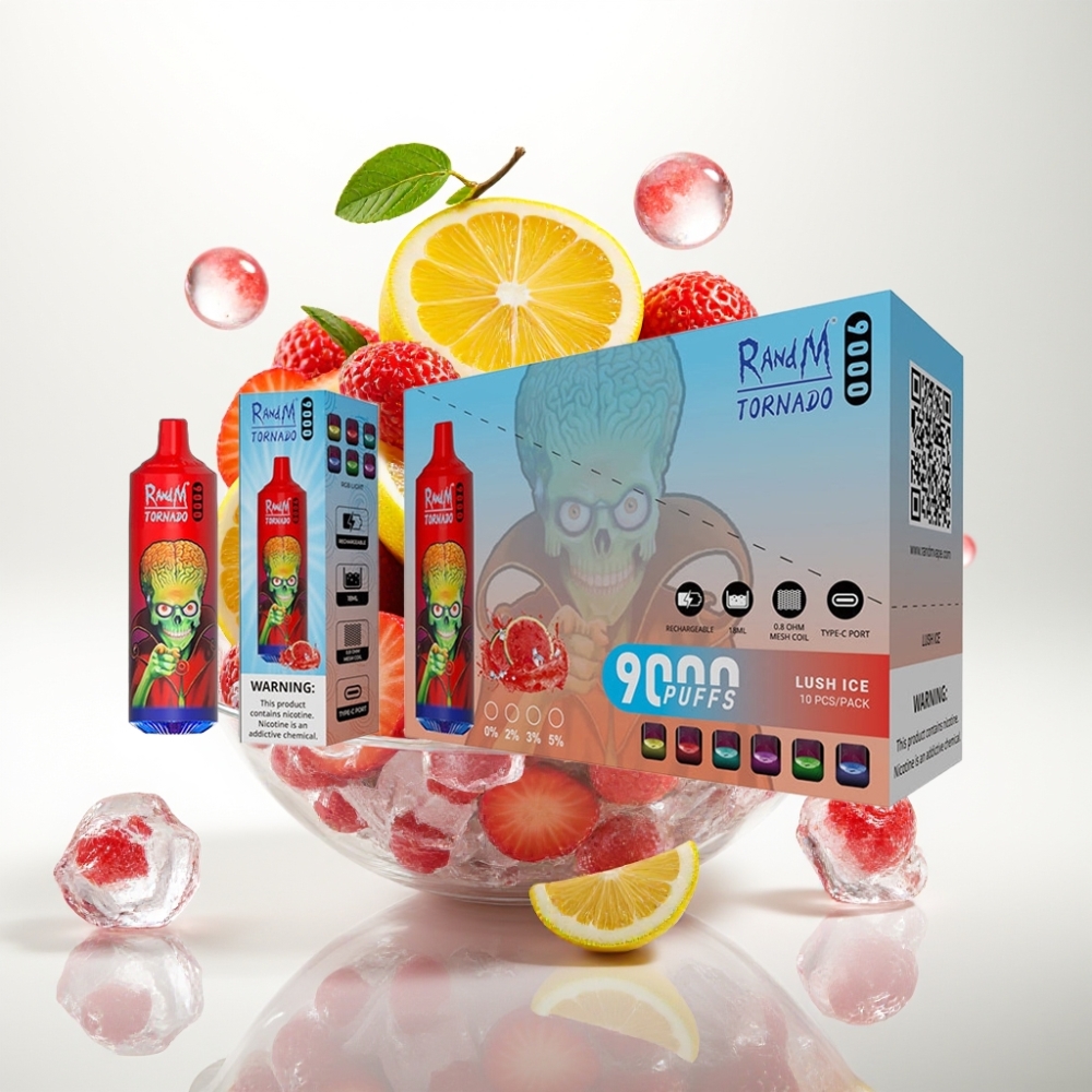 RandM Fumot Tornado 9000 Puffs Jednokratna Vape Luksuzni Led (18mL, 850mAh, Mesh Coil, RGB Display, 54 Okusa)