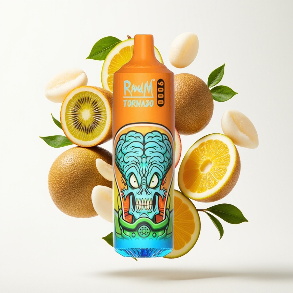 RandM Tornado 9000 Pufova – 850 mAh Baterija, 18 mL Tekućine, Mesh Coil, RGB Display, 54 Okusa – Kiwi Pasiflora Guava