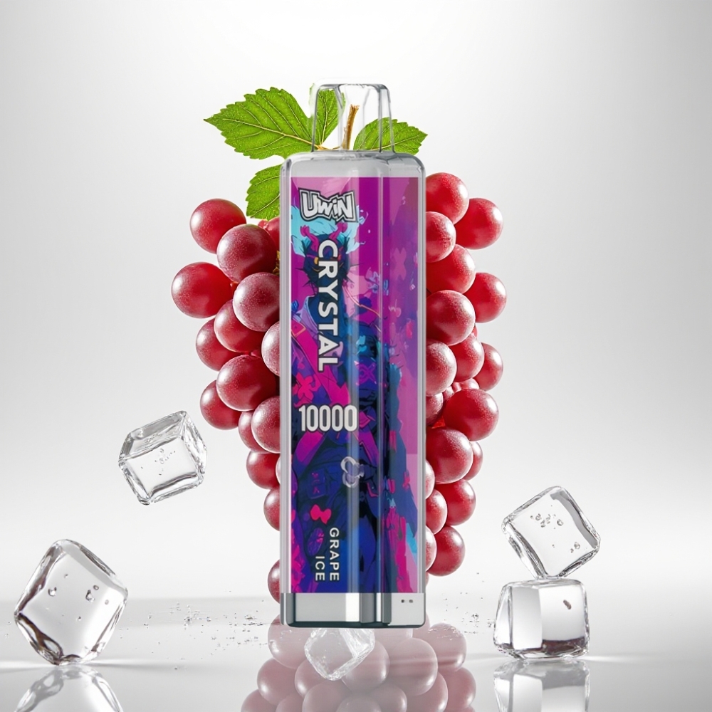UWIN Crystal 10000 Puffova Jednokratna E-cigareta Grožđe Led 18ml/650mAh/Type-C/0.8 Ohm/RGB