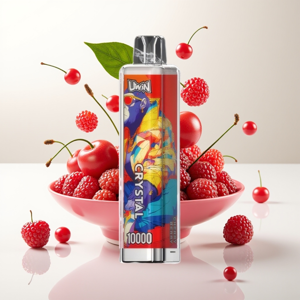 UWIN Crystal 10000 Puffova Jednokratna Vape Trešnja-Bobica, 18ml/650mAh/Type-C/0.8 Ohm/RGB svjetla