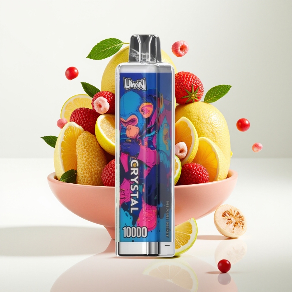 UWIN Crystal 10000 Puffova Jednokratna Vapetura Miami Metvica – 18ml, 10K puffova, RGB svjetla, 0.8 Ohm mesh coil, Type-C punjenje