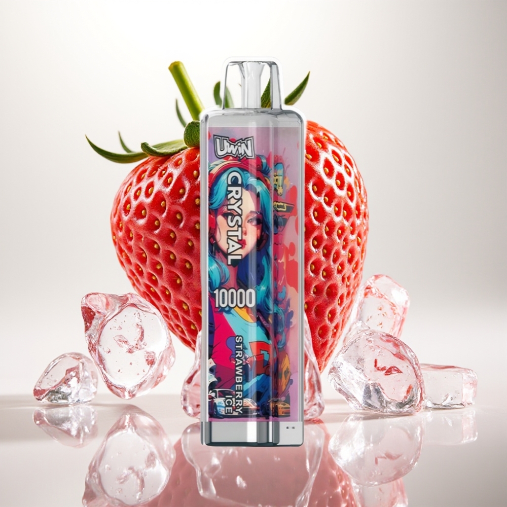 UWIN Crystal 10000 Puffs Jednokratna Vape Jagoda Led RGB, 18ml/650mAh/Type-C/0.8Ω, 0-5% nikotina