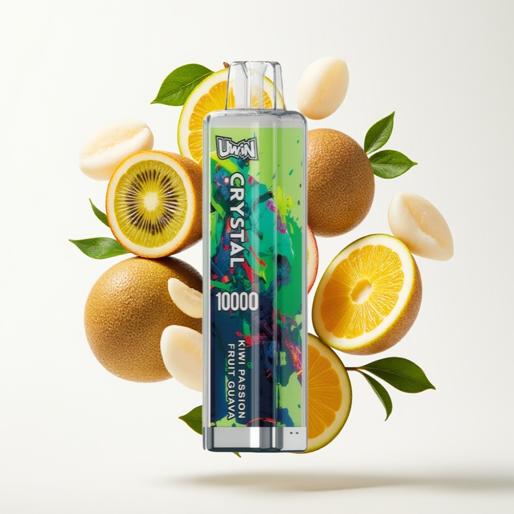 UWIN Crystal 10000 Puffs Jednokratna Vape Kivi Marakuja Guava – 18ml/650mAh/Type-C/Mesh Coil/RGB Svjetla