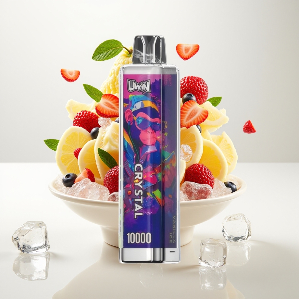 UWIN Crystal 10000 Puffs Jednokratna Vape Vanila Led 18ml/10K pufova/0.8 Ohm/RGB/Type-C