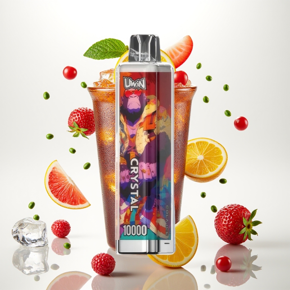 UWIN Crystal 10000 Puffs Jednokratni Vape Cola Led RGB, 18ml/650mAh/Type-C, 0.8 Ohm mesh