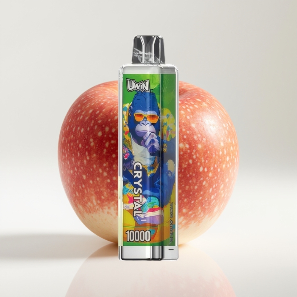 UWIN Crystal 10000 Pufova Disposable Vape Dvije Jabuke – 18ml, 650mAh, RGB svjetla, Type-C punjenje