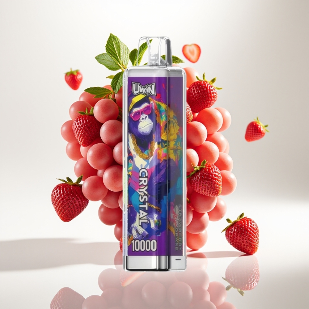 UWIN Crystal 10000 Pufova Jednokratna Vape Jagoda Grožđe – 18ml, 650mAh, Type-C, RGB