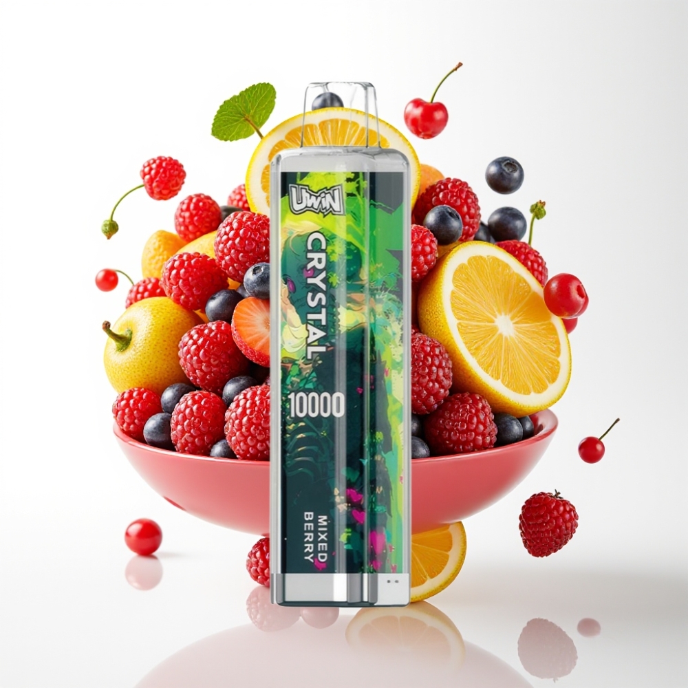 UWIN Crystal 10000 Pufova Jednokratna Vape Mješovita Bobica – 18ml, 650mAh, RGB svjetla, Type-C punjenje