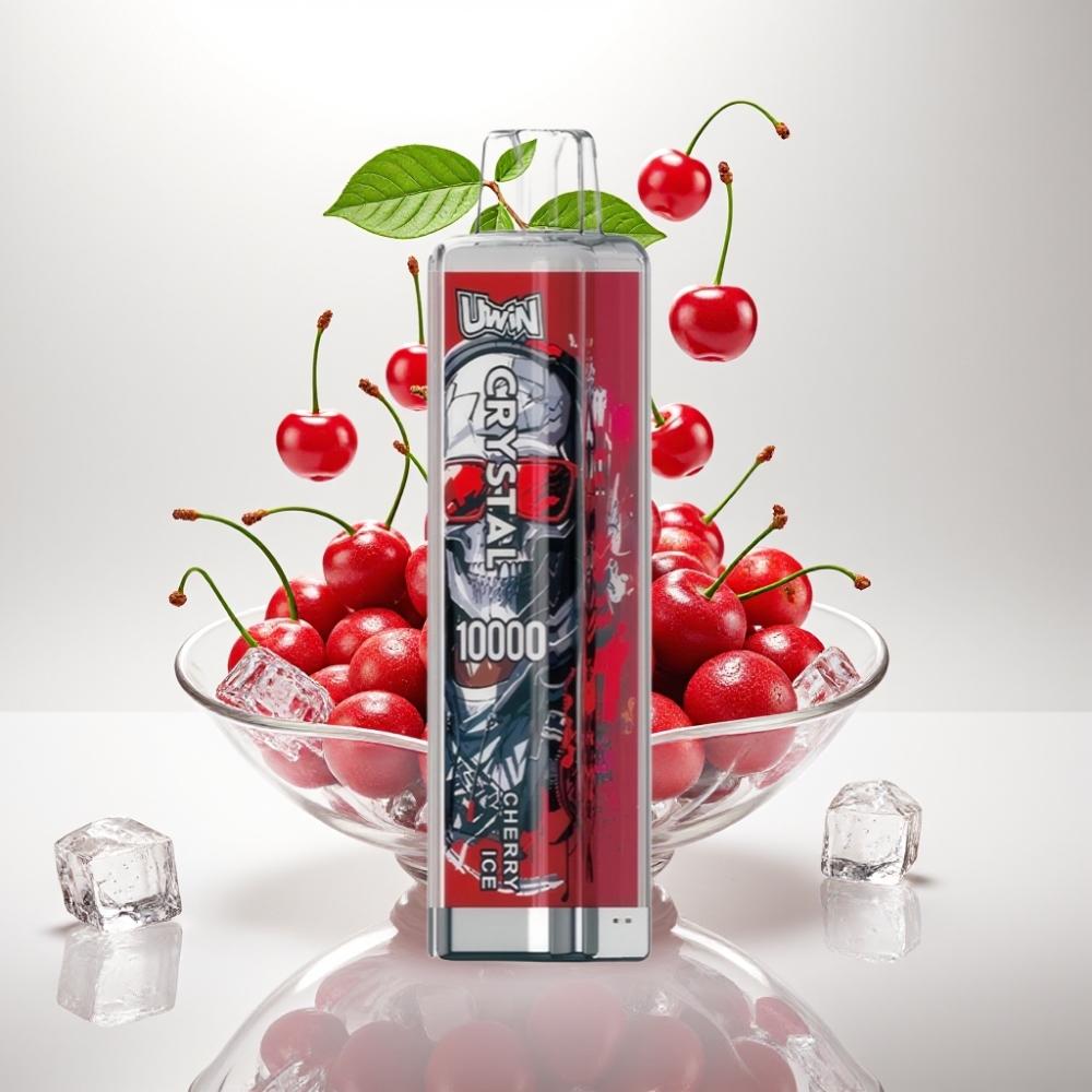 UWIN Crystal 10000 Pufova Jednokratna Vape Trešnja Led 18ml, 650mAh, Type-C, RGB