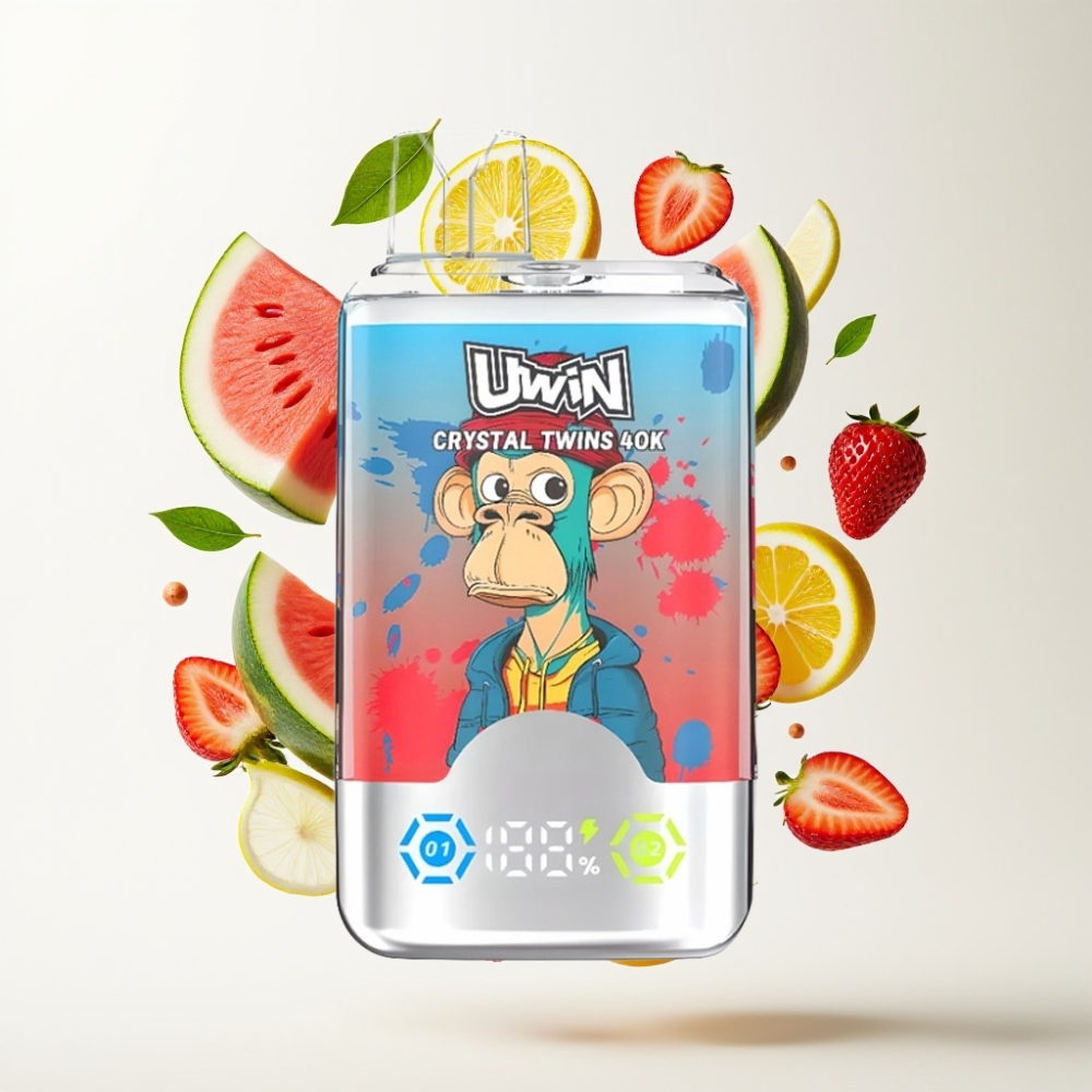 UWIN Crystal Twins 40000 Pufova – Jagoda Lubenica Limeta, 32ml/850mAh, 0.6 Ohm, Type-C, 0-5% nikotina