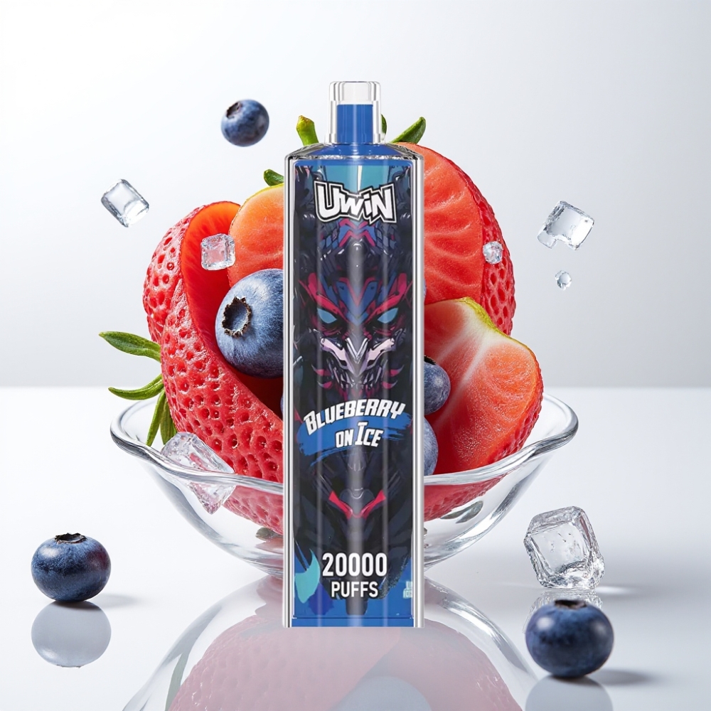 Uwin Shisha Hookah Crystal 20000 Puffova Borovnica na ledu 0%/2%/3%/5% nikotina, 22ml, 650mAh, Type-C, Mesh coil, DTL