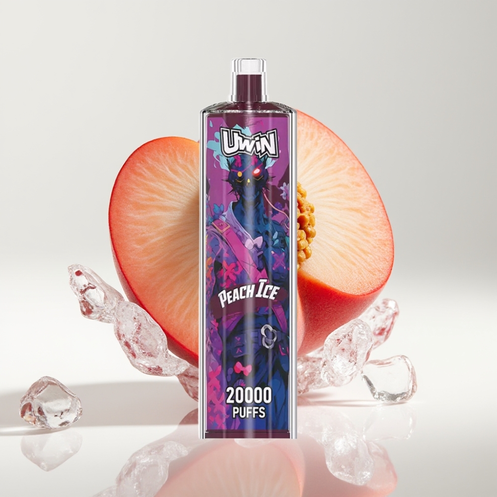 Uwin Shisha Hookah Crystal 20000 Puffs Breskva Led (0%-5% nikotina, 22ml, 650mAh, Type-C, Mesh coil, DTL)