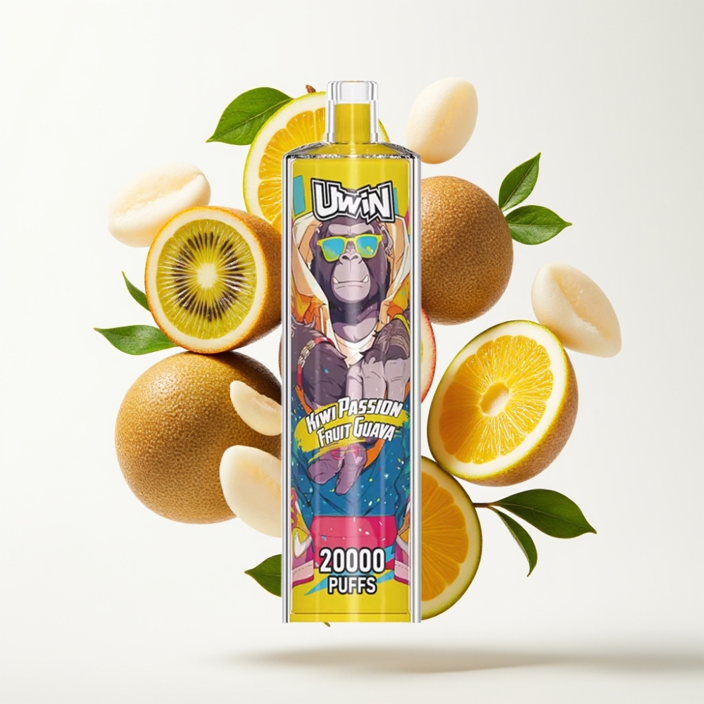 Uwin Shisha Hookah Crystal 20000 Puffs Kiwi Mango Guava 0-5% nikotina 22ml 650mAh Type-C Mesh DTL