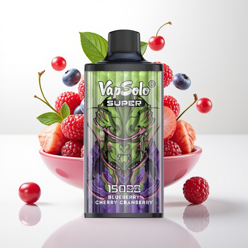 Vapsolo Super 15000 Puffs Jednokratna Vape Borova Trešnja Brusnica – 40ml, 850mAh, Type-C
