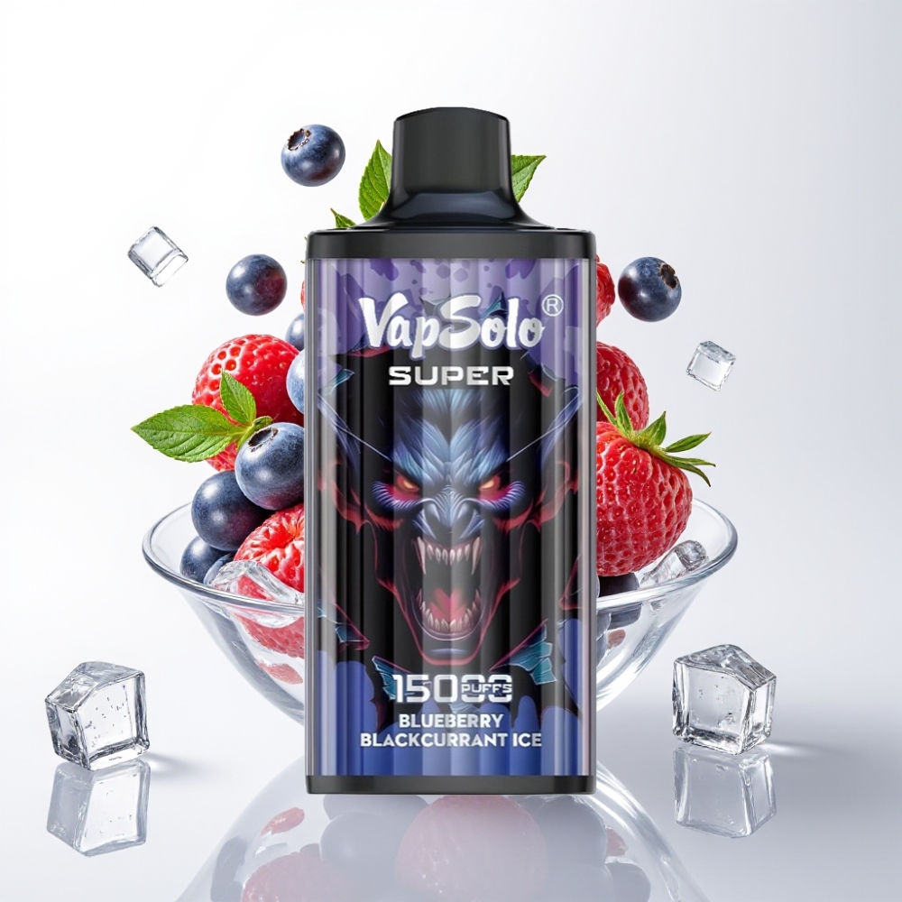 Vapsolo Super 15000 Puffs Jednokratna Vape Borovnica Ribizla Led 40ml, 850mAh, Type-C