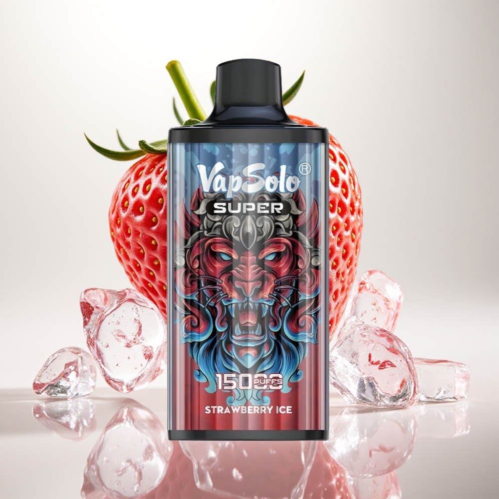 Vapsolo Super 15000 Puffs Jednokratna Vape Jagoda Led 40ml 850mAh Type-C