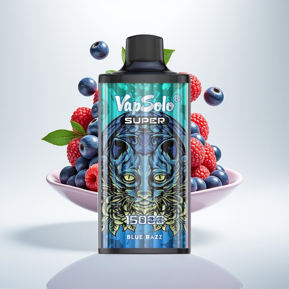 Vapsolo Super 15000 Puffs Jednokratna Vape Plavi Razz, 40ml, 850mAh, Type-C